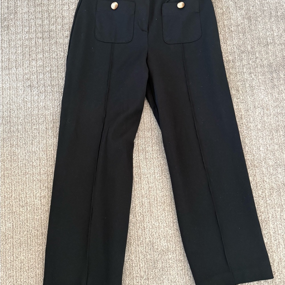 Rachel Zoe Black Trousers with Gold Button Detail